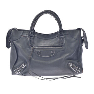BALENCIAGA The City Metallic Gray Calfskin Bag